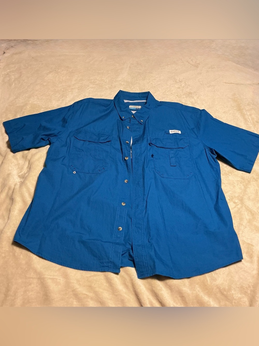 Magellan Outdoors Men's Button-Down Casual Shirt in Blue